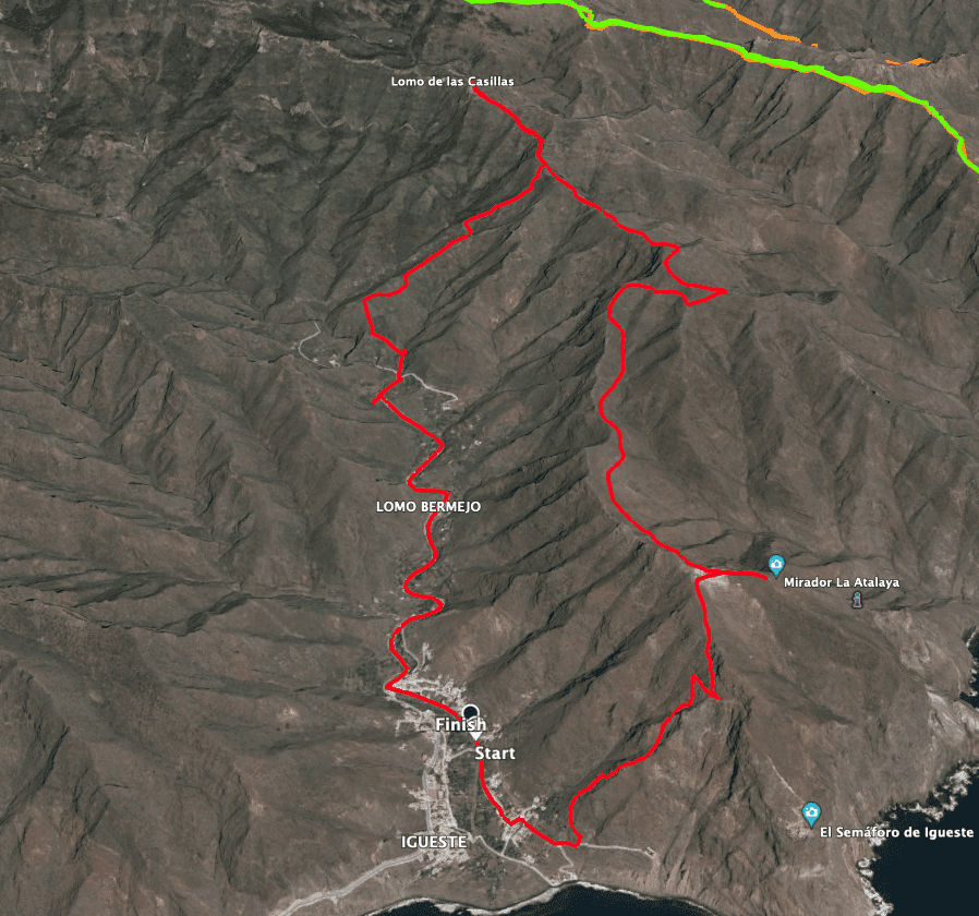 Track der Rundwanderung Igueste - Las Casillas