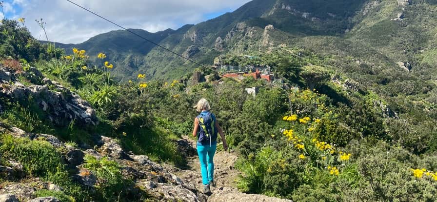 Descent path towards Lomo de las Casillas