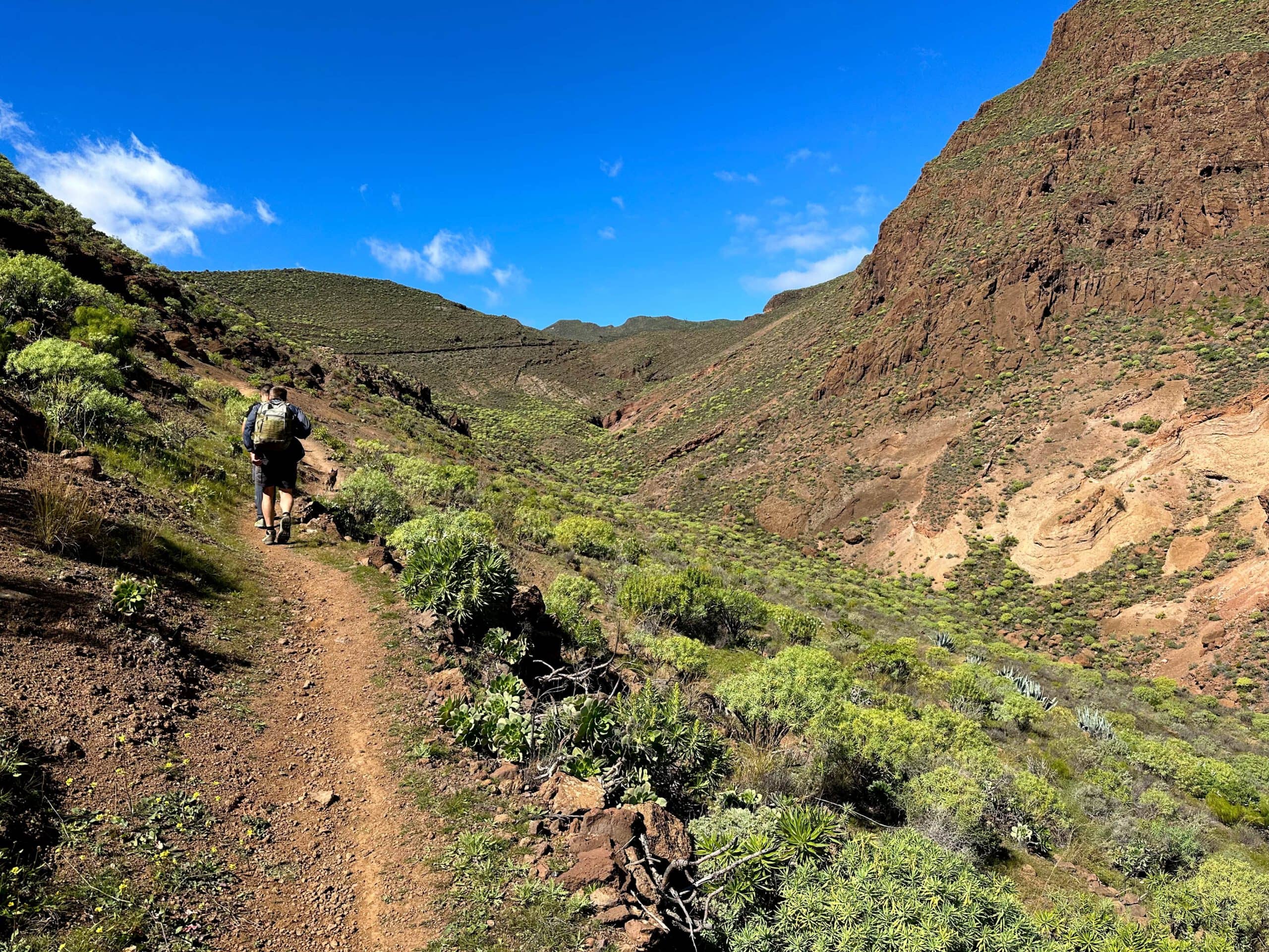 Hikers on the ascent path towards Temisas