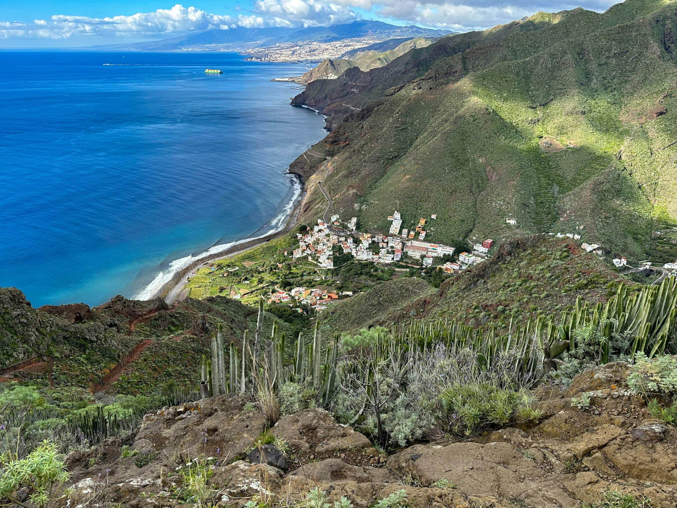 View from the ascent path to Igueste de San Andrés and Santa Cruz de Tenerife