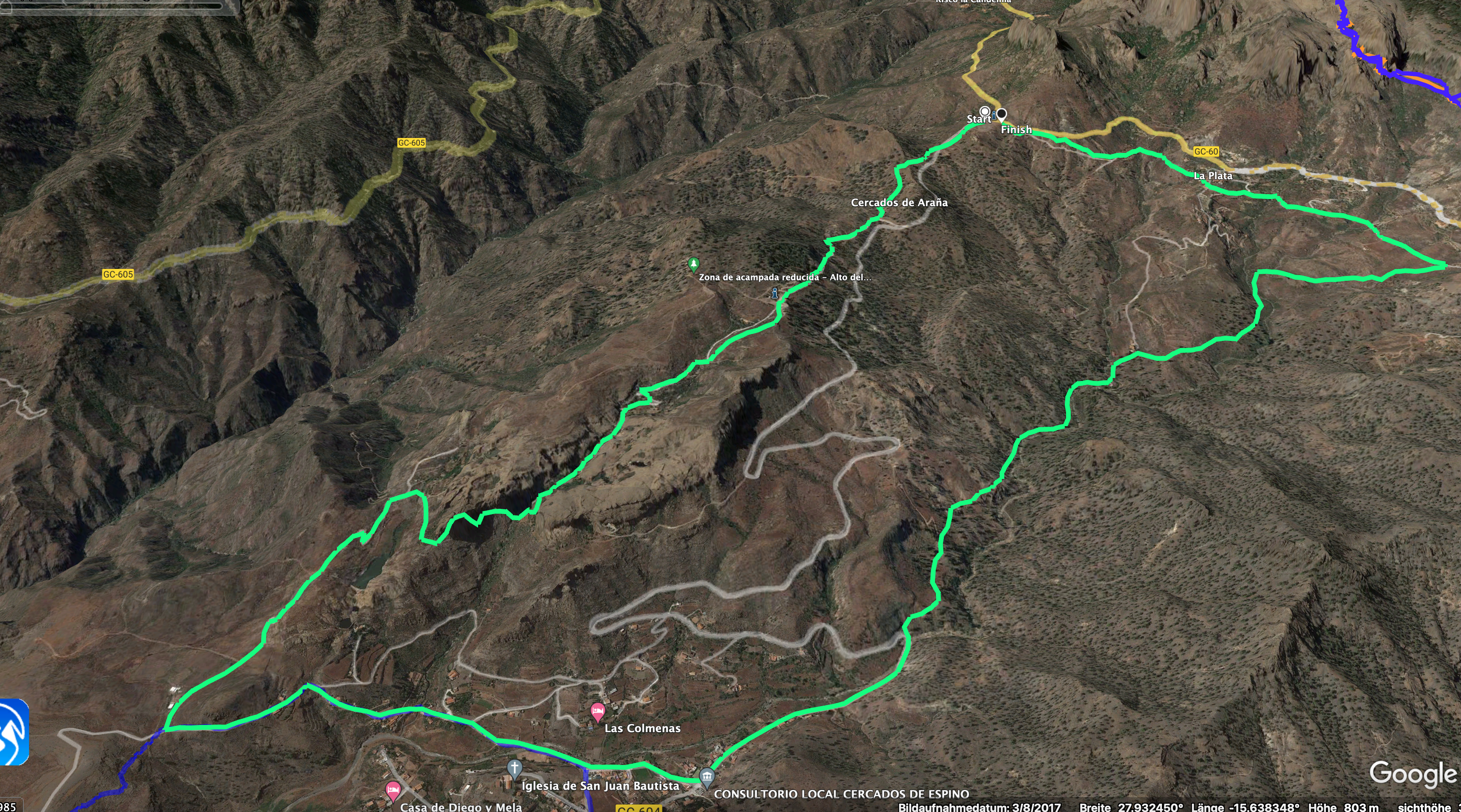 Track of the Cercados de Araña hike