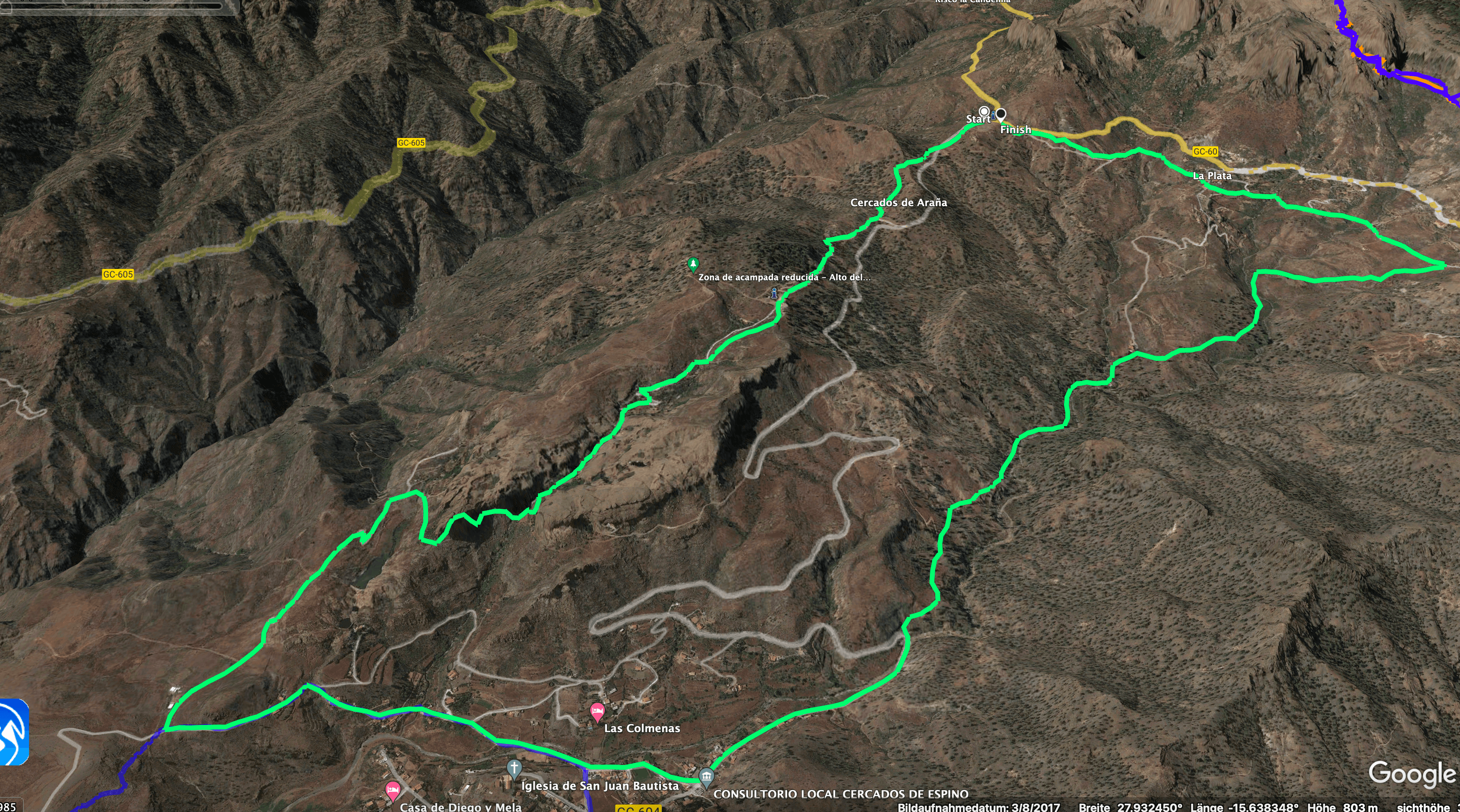 Track der Wanderung Cercados de Araña