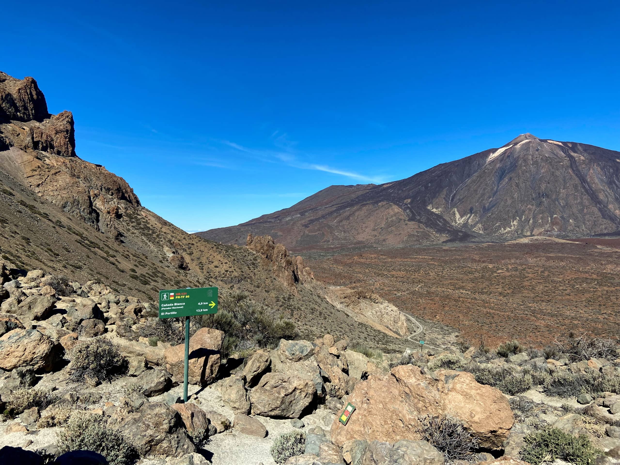 Blick von der Degollada vor dem Guajara auf den Teide