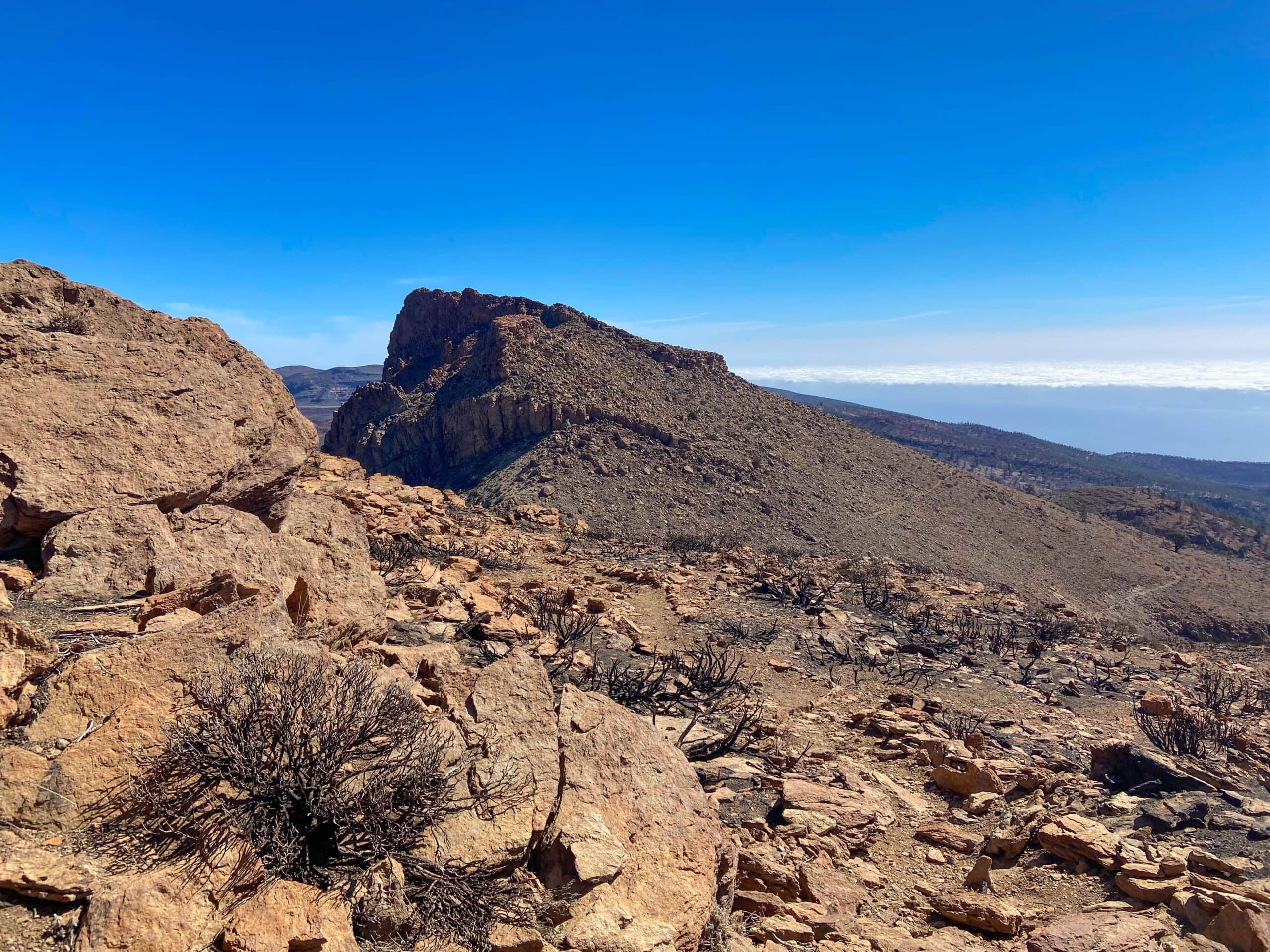 Ruta de senderismo Siete Cañadas detrás de la Cumbre - al fondo Montaña de la Grieta