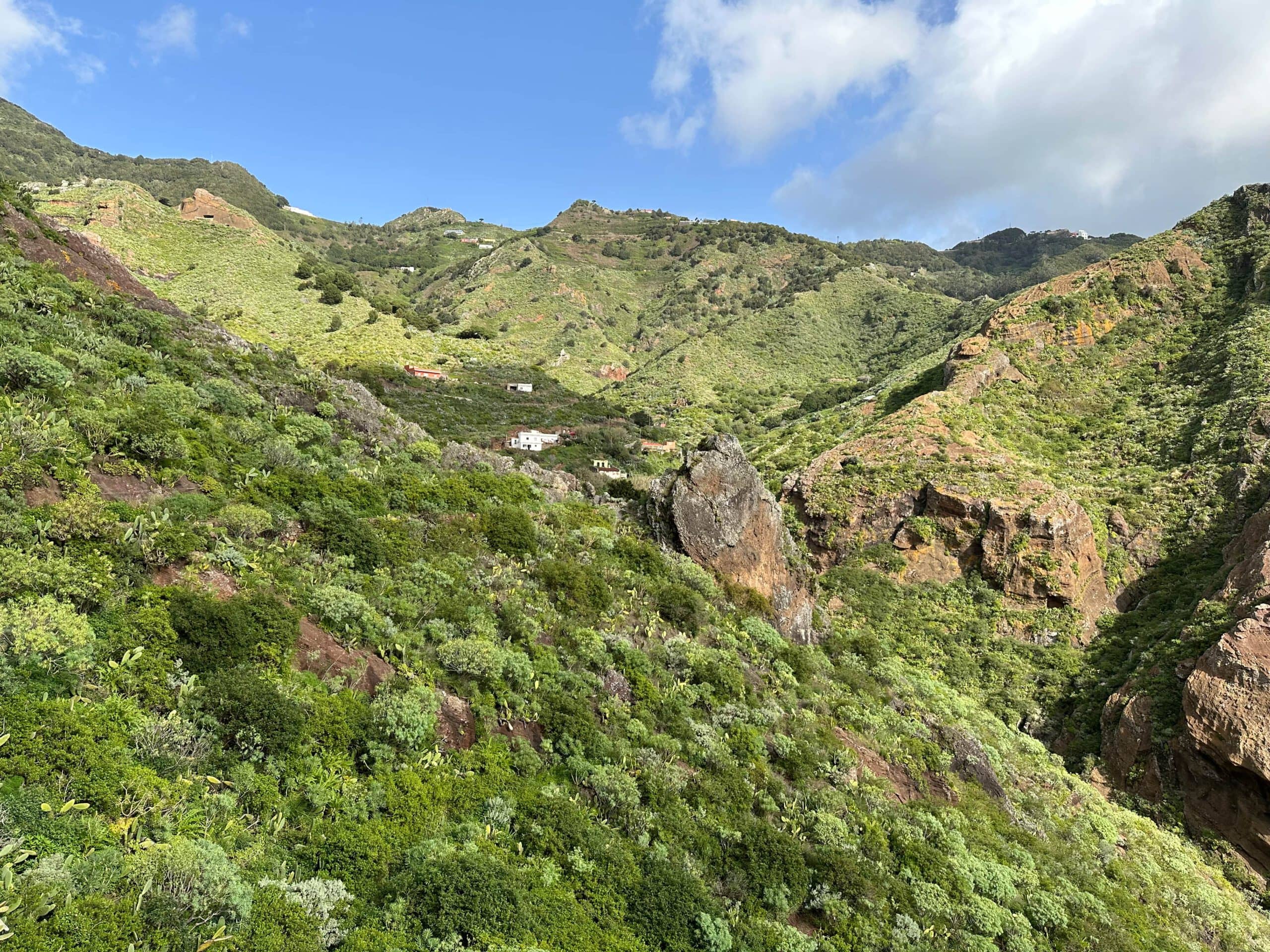 View towards Caserío la Galería and up to the Anaga ridge