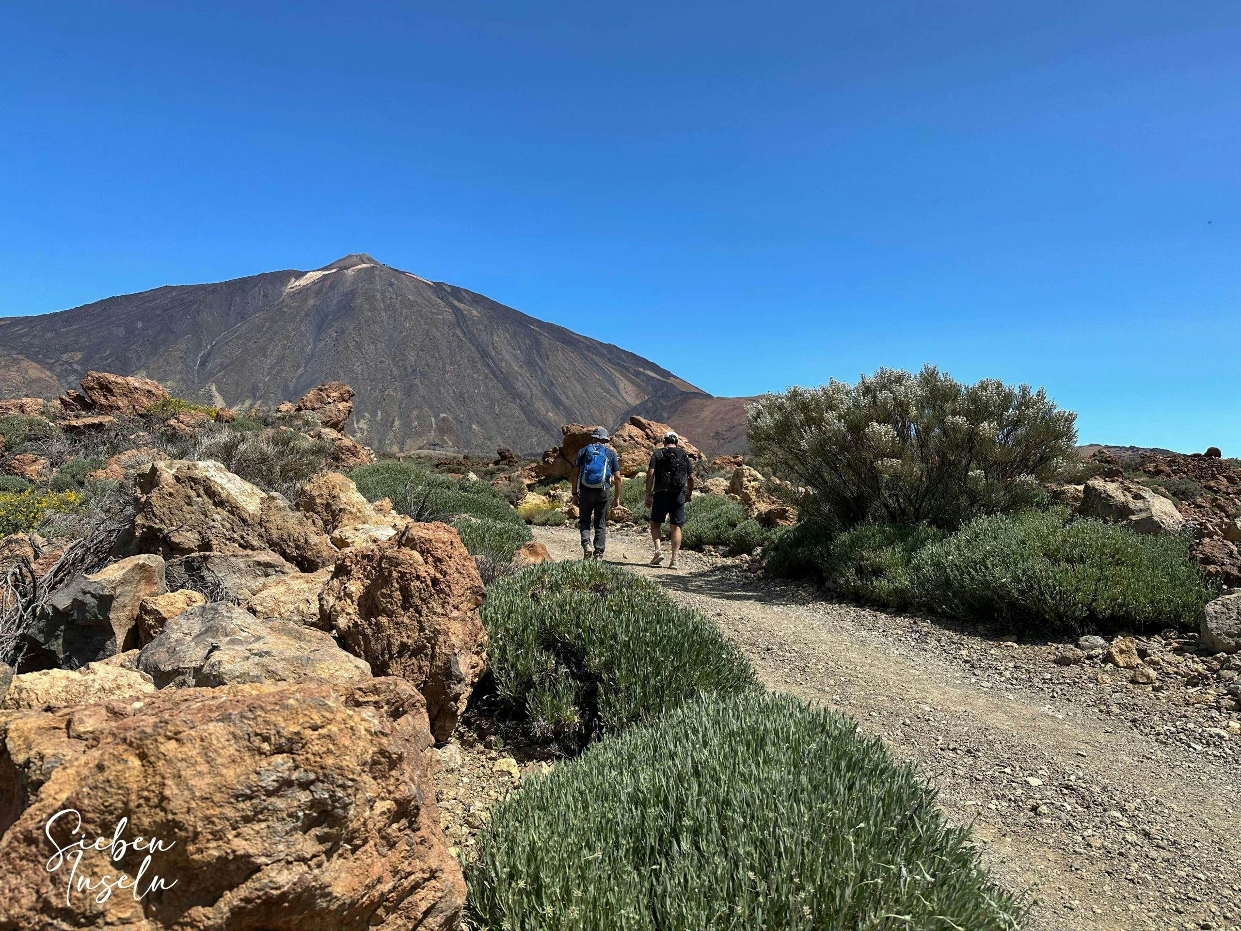 Wanderer auf dem Wanderweg S-16 Richtung Teide