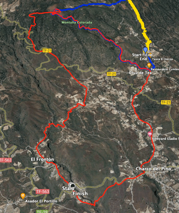 Track of the hike Barranco de La Orchilla - Montaña Colorada