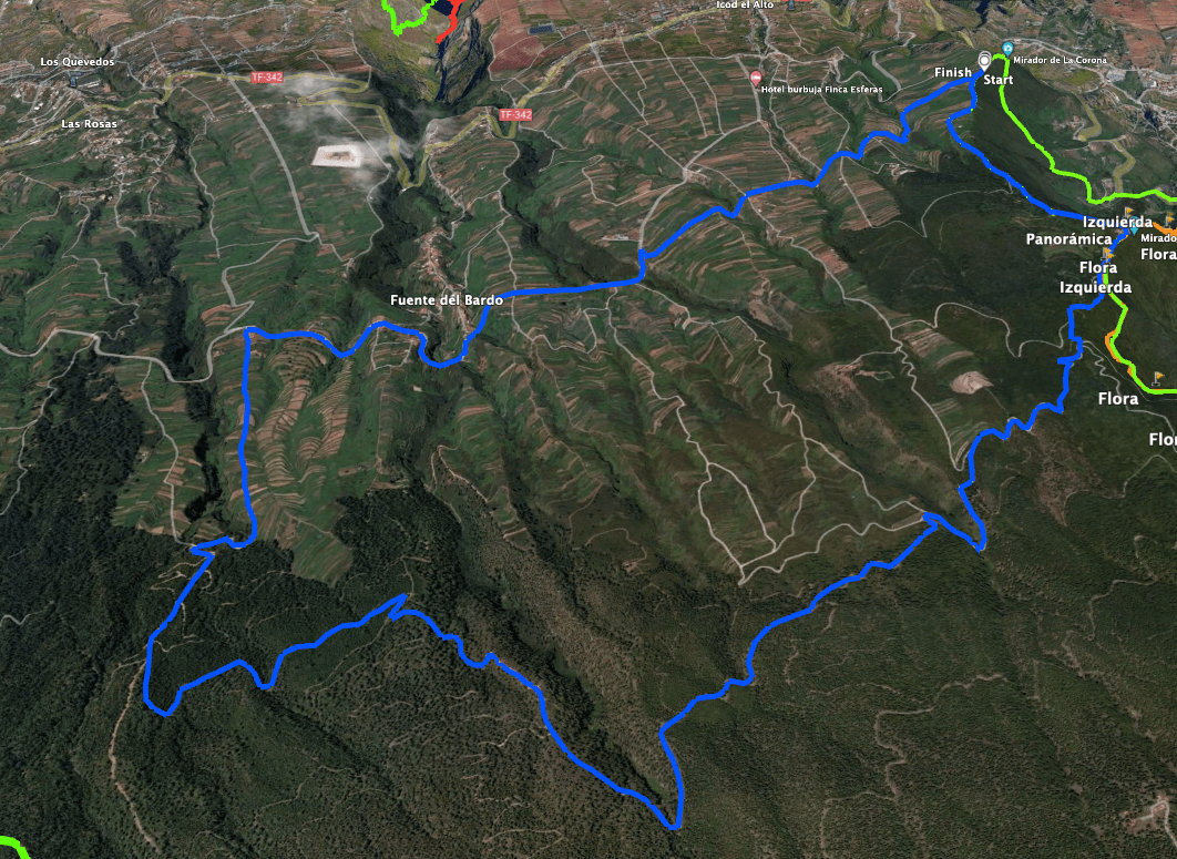 Track of the circular hike Mirador de La Corona - Fuente del Bardo