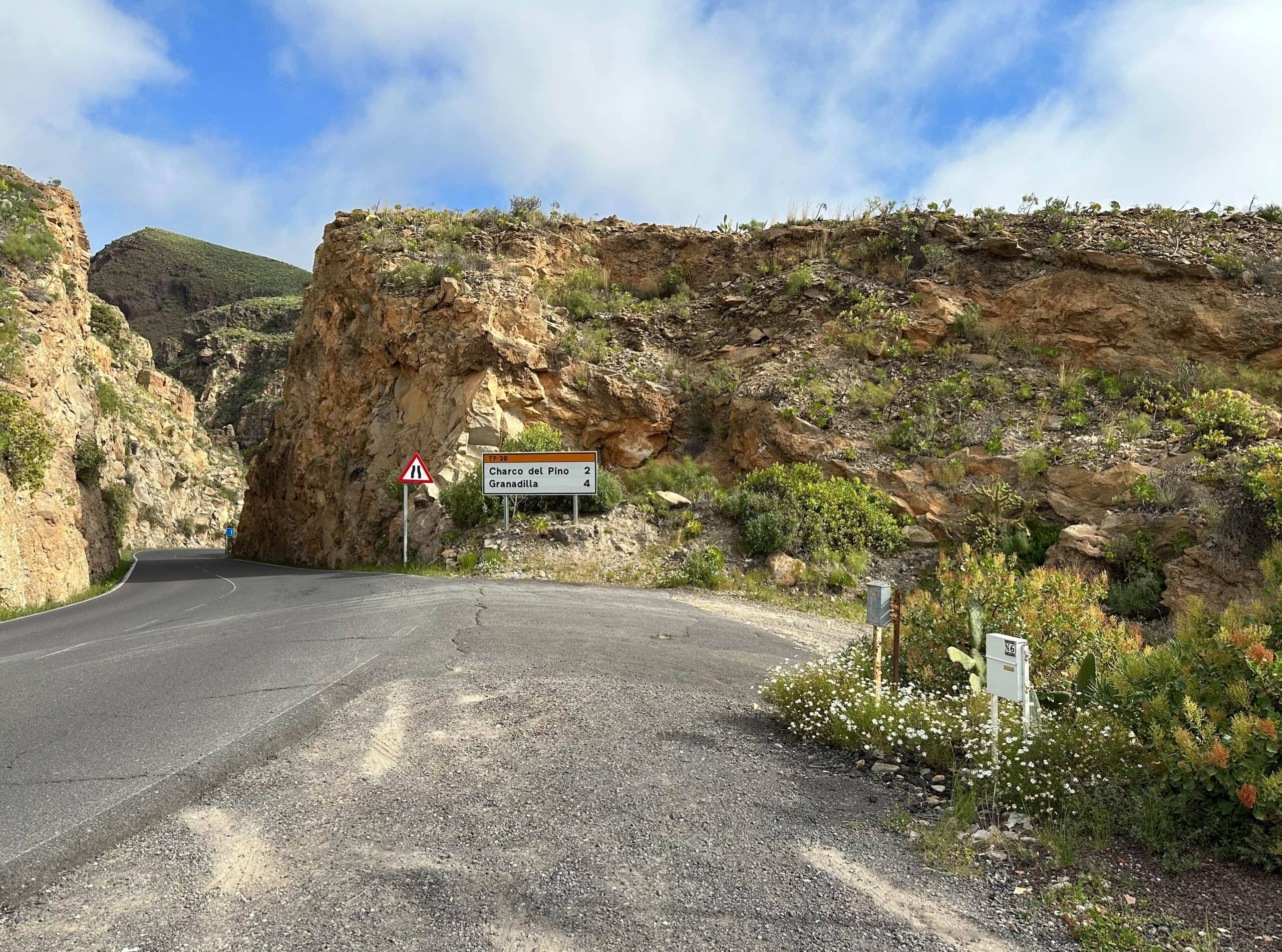 Punto de partida de la excursión por la TF-28 - 4 kilómetros antes de Granadilla