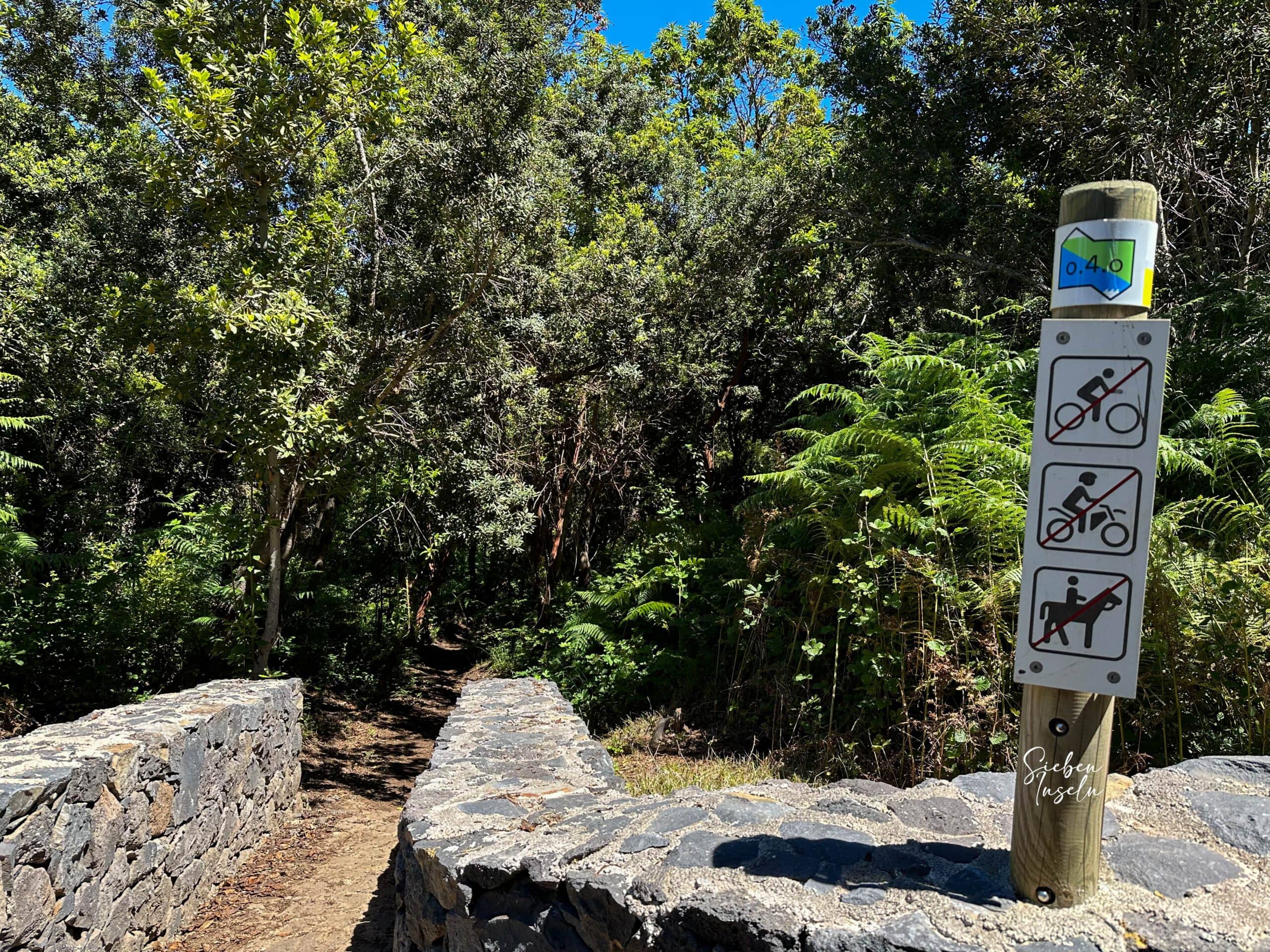 La ruta de senderismo desemboca en el sendero 0.4.0, que lleva desde la playa de El Socorro hasta el Teide