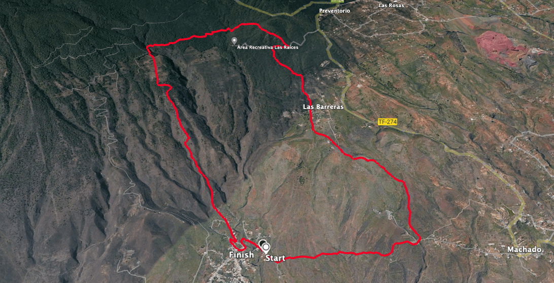Track der Rundwanderung Barranco Hondo