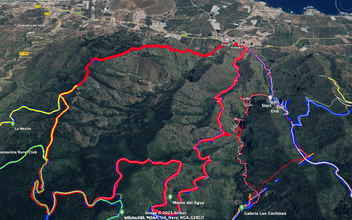 Track of the Talavera hike (red)