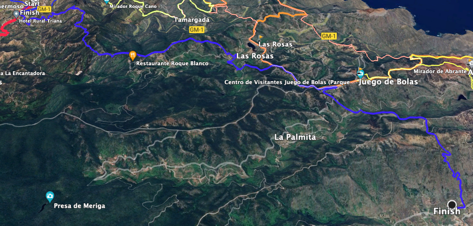 Track of the High-Level hike Vallehermoso - Hermigua (blue)