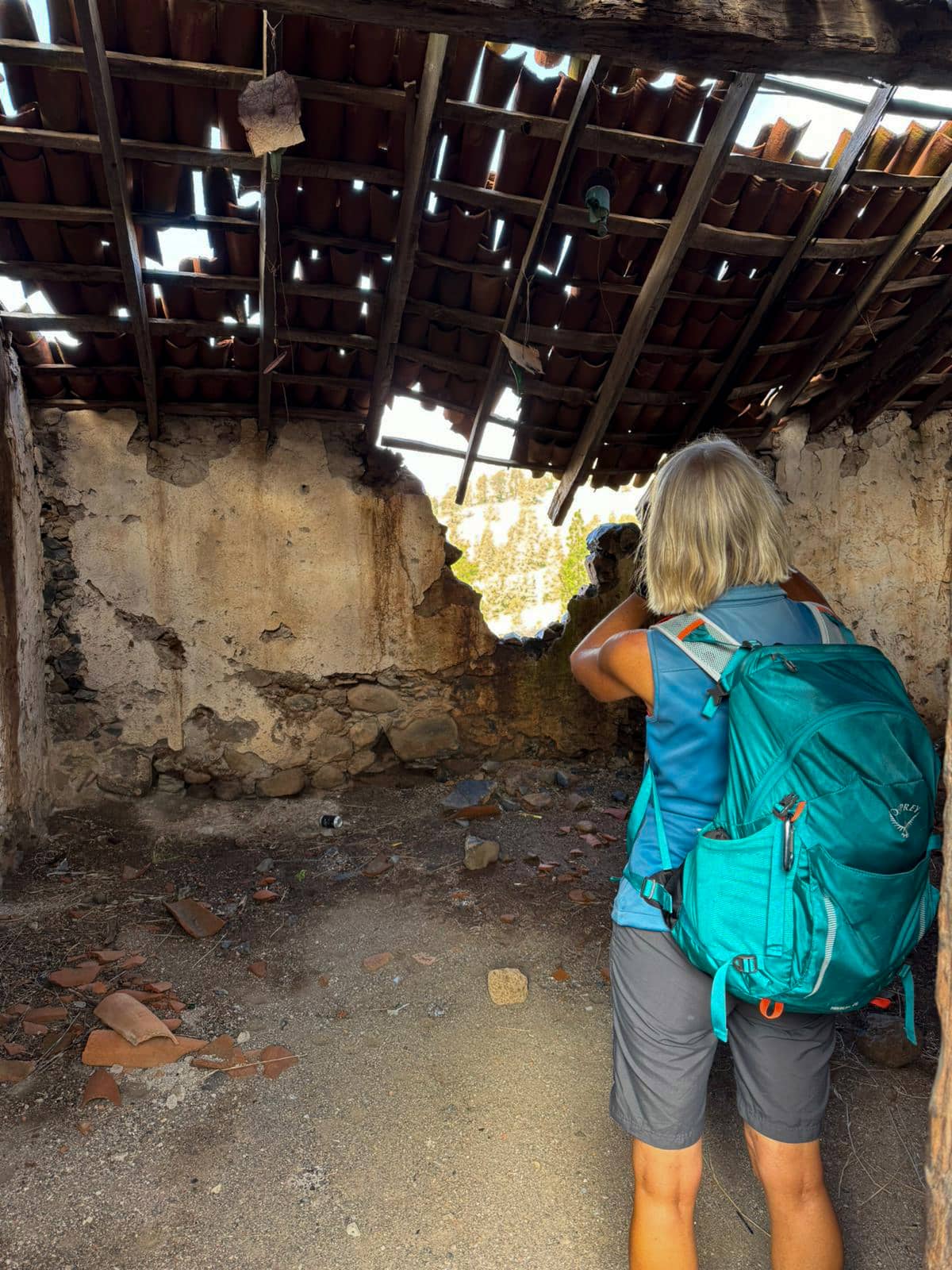 en las casas en ruinas de la Casa de Teresme