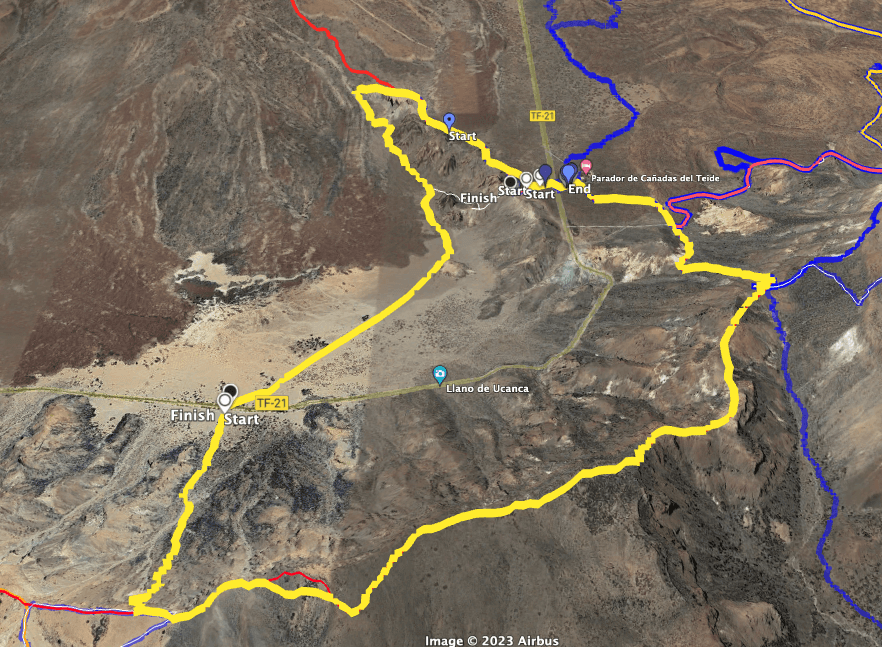 Track der großen Rundwanderung Caldera de las Cañadas