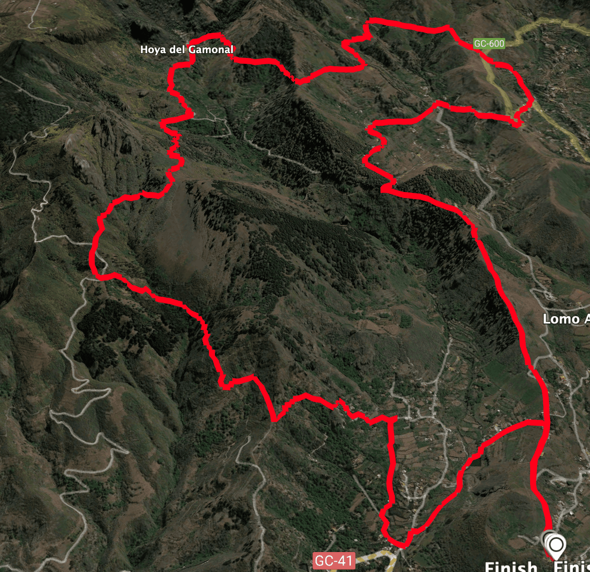 Ruta de la Degollada de las Arenas cerca de la Vega de San Mateo