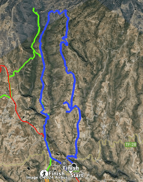Track der Rundwanderung von Arico Viejo aus