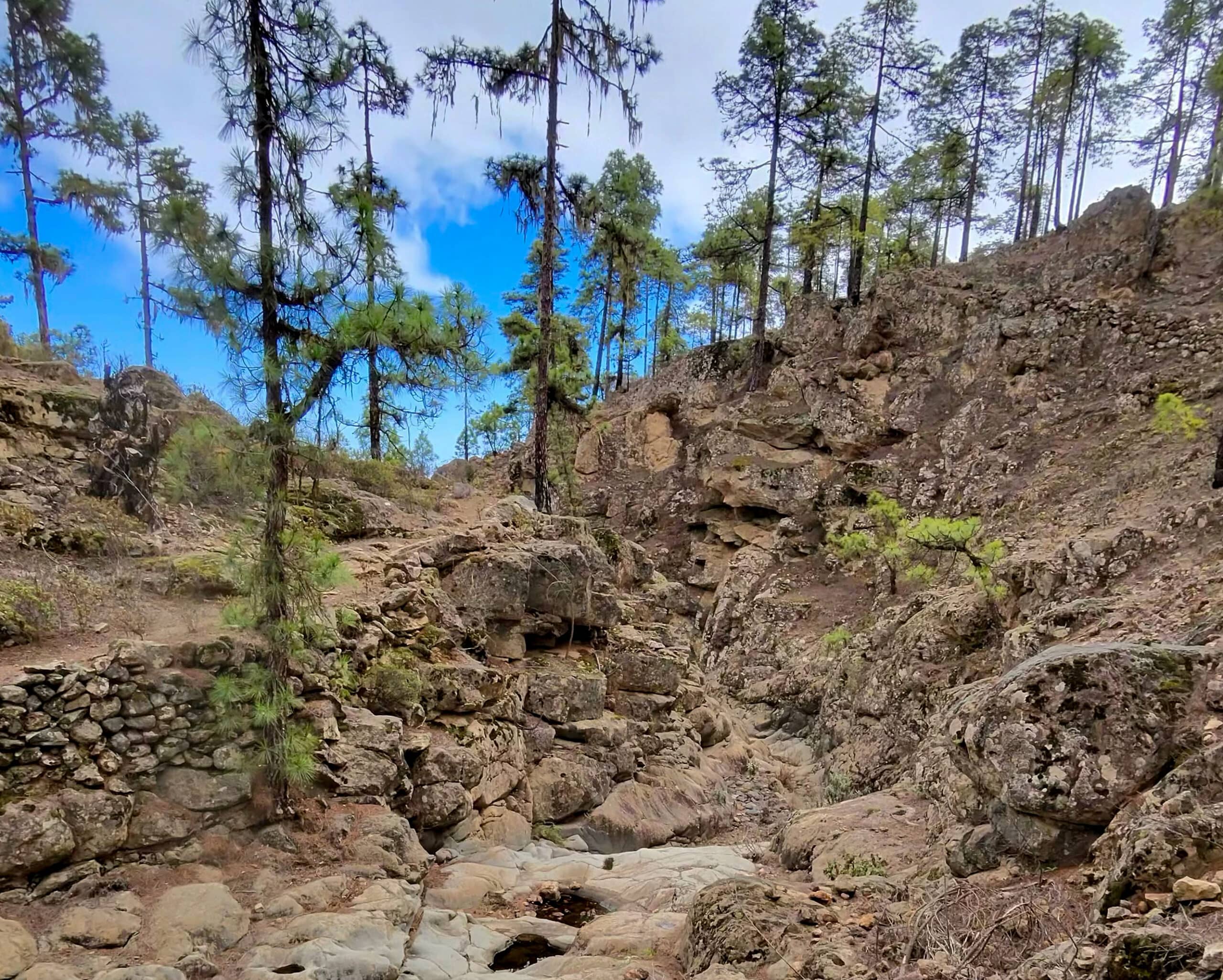 Small and large gorges have to be crossed again and again on the cross-country trail