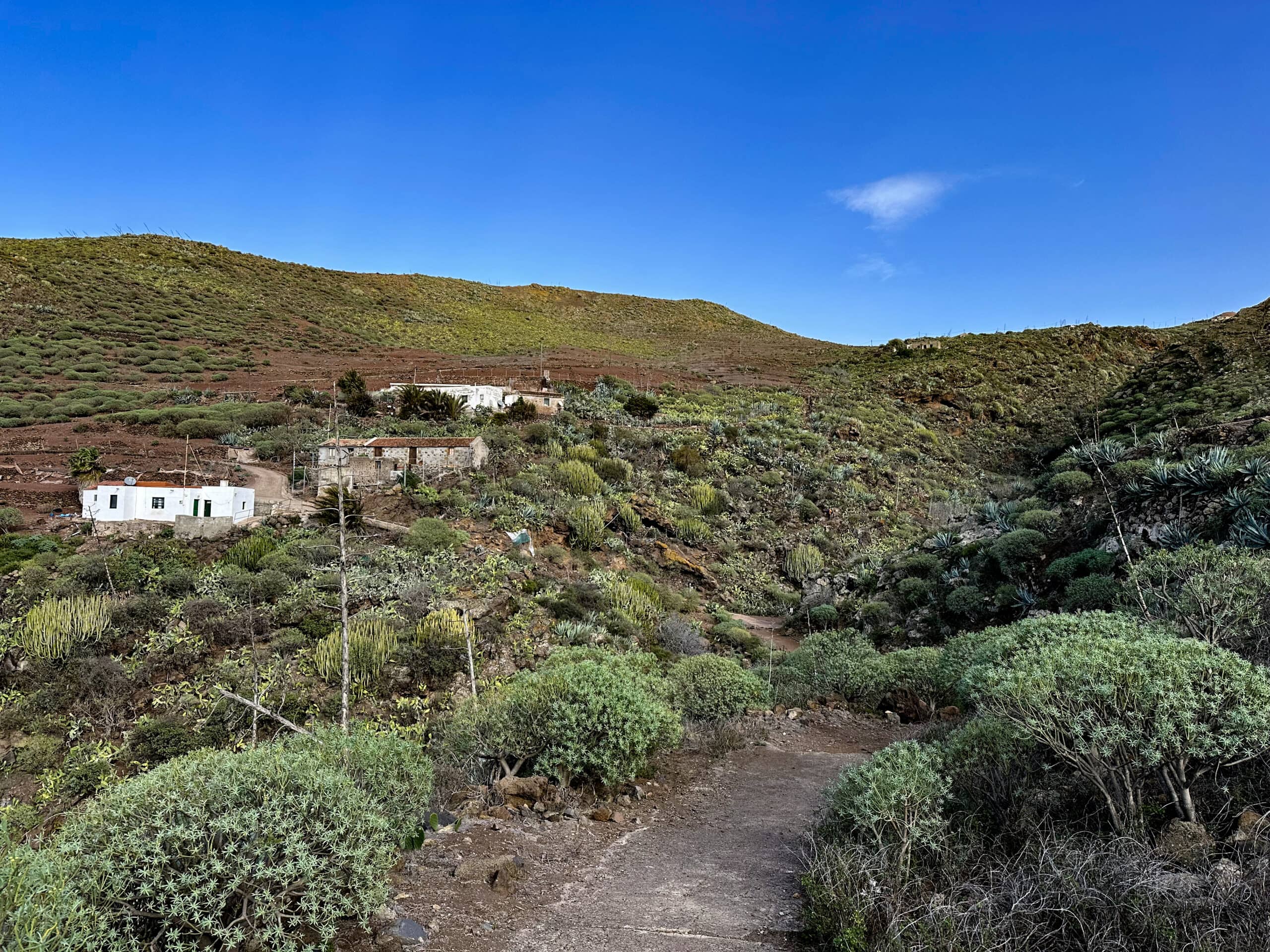 Casas on the descent path down to Punta de Teno