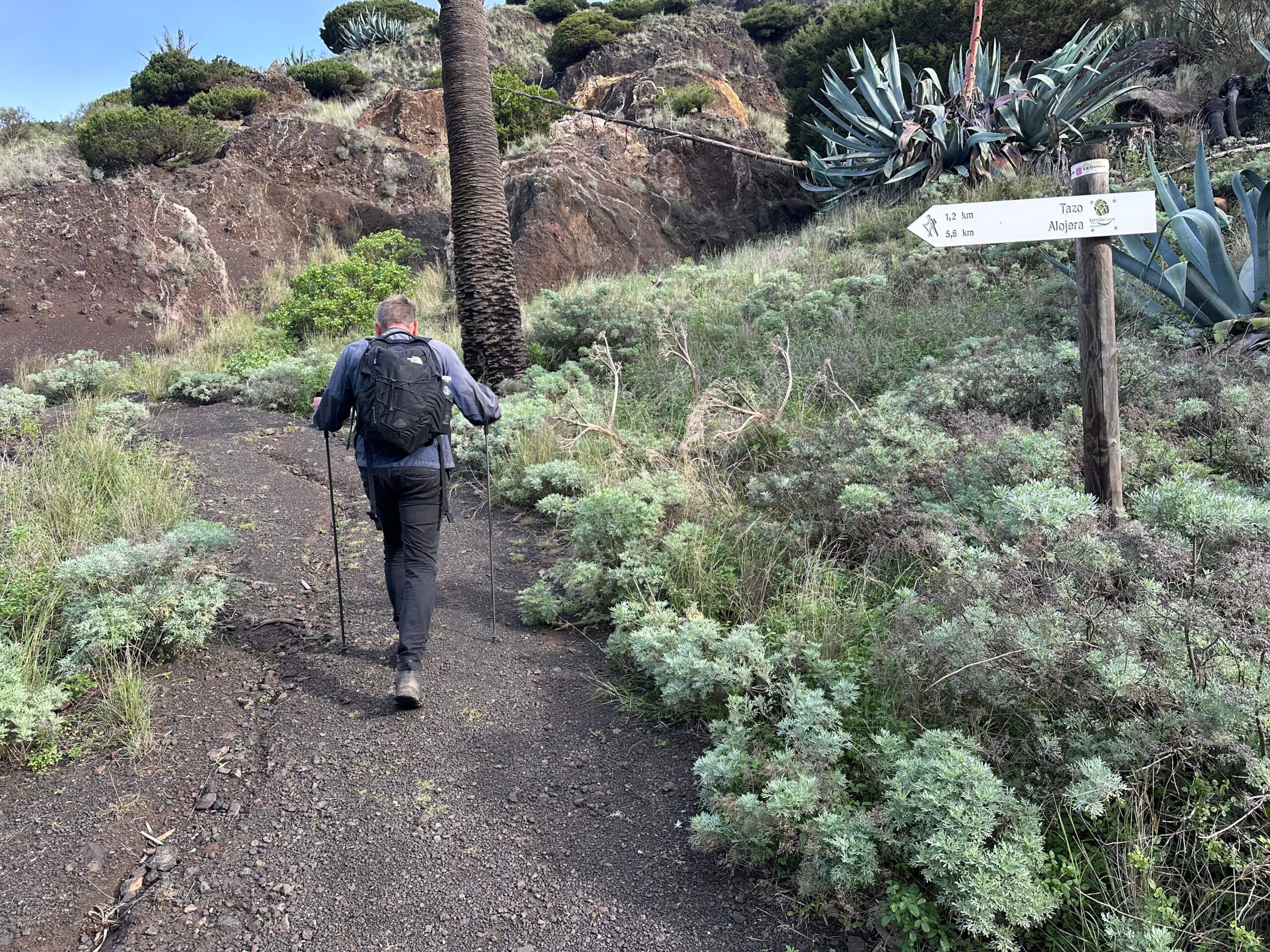 En este punto, el camino de ascenso desde Tazo desemboca en la ruta de senderismo de larga distancia GR-132.