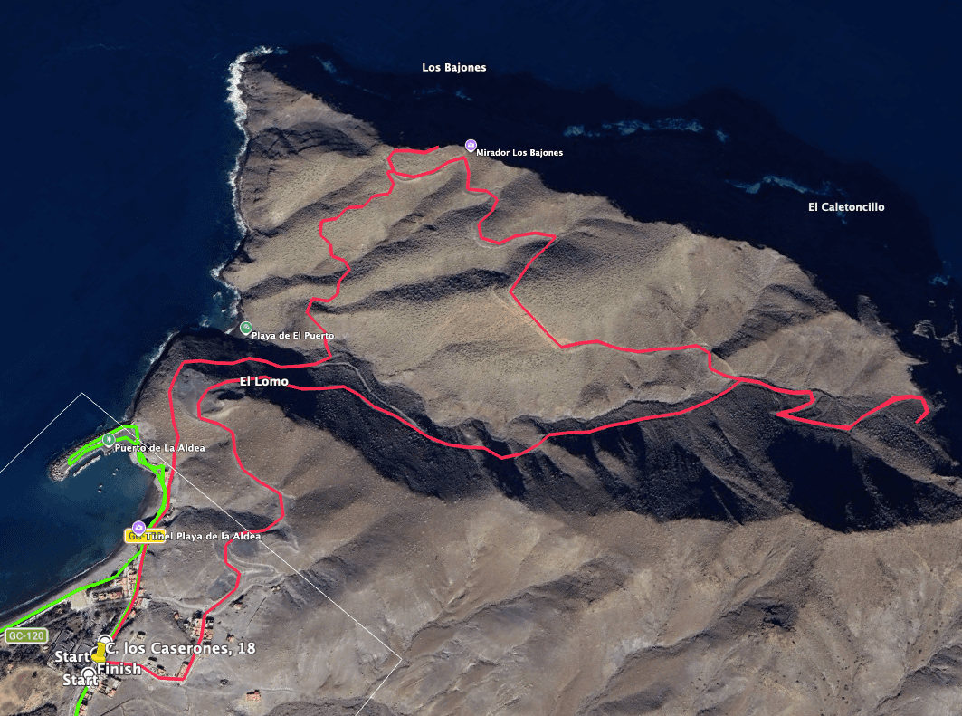 Route of the Degollada de El Perchel Aldea walk